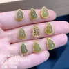 Plata S925 Chapada en Oro Jade Hetian Cuentas Separadoras Cuentas Sueltas Cuentas Separadoras Accesorios para Pulsera DIY Calabaza de Jaspe Cuentas Separadoras Accesorios de Cuentas