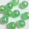 Cuentas redondas doradas luminosas Mabei de 16 mm con agujero recto, sueltas, para bricolaje, hechas a mano, para cadena de teléfono móvil, accesorios de material con cuentas
