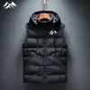 Jaqueta colete grossa plus size masculina 2025 Nova Outono Inverno Cor sólida Estampada Colete