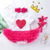 Traje de falda ha de algodón para niñas de verano 2024 0-2 años niñas pequeñas falda de malla fabricantes de ropa infantil en representación de