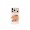Funda de Teléfono Magnética Suave y Linda con Fondo Blanco y Oso Estrella para Apple 17Promax, Adecuada para 16Pro Doble Capa 15Pro