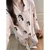 Pijama de Niña de Dibujos Animados Set de Cárdigan de Manga Larga para Primavera y Otoño Tallas Grandes Ropa para el Hogar Dulce y Lindo para Uso en Exteriores Venta al por Mayor Transfronteriza