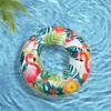 Anillo Flotador de Agua para Adultos para Exteriores PVC Engrosado Nuevo Estilo Portavasos con Asa Anillo de Natación de Flamenco con Hojas