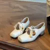 Estilo Coreano 2026 Bico Quadrado Cadarço Francês Laço Sapatilhas Baixas Corte Baixo Aumento Suave de Altura Mary Janes Sapatos Únicos Femininos