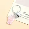 Llavero de Pixel Art Tarjeta de Pez Pequeño Transparente Anillo con Llavero de Campana Colgante Encanto Linda para Bolsos Materiales de Pixel Art DIY