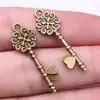 33X11Mm 1.3g Acessórios para Pulseira Colar DIY Utensílios Diários Pingente de Chave Coração Chave Retrô