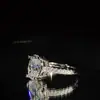 Anillo de Boda Versa Gao Ding Cuic Huevo de Paloma 2.0 Quilates para Mujer Cobre Blanco Chapado en Oro Microincrustado con Ocho Corazones y Ocho Flechas Circonita Ovalada