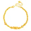 Pulseira de Contas Gatinho Baguete Ouro Areia Estilo Igual da Loja de Ouro Puzuo Pulseira de Contas de Olho de Gato Transferência Fofa para Namorada