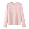Atacado transfronteiriço 2026 moda casual europeia e americana simples suéter de malha com bolso decorado e abertura pequena gola redonda para mulheres M87059