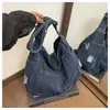 Bolsa Tote de Moda Transfronteriza, Bolso Grande de Capacidad Simple para Mujer, Bolso Cruzado Ligero de Mezclilla Retro, Bolso Versátil y Moderno para el Trabajo