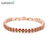 Pulseira de zircônia cor dourada feminina pulseira de cristal de latão moda combina com tudo joias romanas em forma de coração atacado