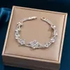 Moda Coreana Alta Qualidade Flor de Diamante Completa Nova Pulseira para Mulheres Usar Pulseira Simples Joia de Mão