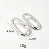 Pendientes de Acero Inoxidable con Forma Geométrica Ovalada Hueca Irregular Estilo Barroco Retro High-End Sencillos Tachuelas Venta al por Mayor