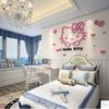 M182Kt Gato Hola Hello Kitty Lazo Kit Transfronterizo04 Animación de Dibujos Animados Adhesivo de Pared Acrílico 3D
