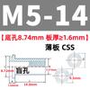 Tornillos Remachables Cónicos de Acero Inoxidable Columna de Tuerca Ciega con Estría Hexagonal Css/Csos-M3M4M5M6 Alta Resistencia