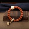 Pulsera Diamond Bodhi de fruta de marfil León de la suerte para hombre y mujer Anillo Bodhi para correr Cuerda trenzada para pareja de mano