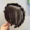 Flequillo peluca trenza espina de pescado diadema cubierta de frente integrada parche de pelo para la cabeza diadema de pinza para el pelo superior de calavera
