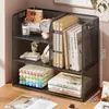 Estante de mesa, mesa multifuncional, prateleira de armazenamento em camadas, estação de trabalho de escritório, organizador de mesa para livros