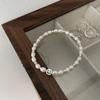 Pulsera de perla de estilo coreano con cara sonriente encantadora para mujer, diseño de nicho, pulsera de cuerda elástica de alta calidad, novedad de 2022