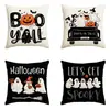 Funda de almohada de fantasma impresa de Halloween transfronteriza Funda de almohada para decoración de fiesta en casa Funda de almohada navideña Funda de cojín