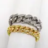 Corrente Cubana Europeia e Americana 18MM Banhada a Ouro Real Cobre Zircônia Diamante Completo Pulseira Personalizada Masculina Colar Grosso da Moda Tendência