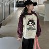 Nova Blusa de Moletom com Gola Polo Primavera e Outono Roupas para Meninas Meninas Estampada Manga Longa Primavera e Outono Roupa Básica para Crianças Menina Tendência