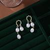 Pendientes de borla de perla con aguja de plata S925 para mujer, ligeros, lujosos, de alta gama, estilo francés, retro, sencillos y elegantes.
