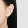 Japonés y Coreano Lujo Accesible Moda Sencilla Versátil Corazón de Doble Cara Trébol de Cuatro Hojas Collar Pendientes Alambre para Oreja Juego de Joyería de Acero de Titanio para Mujeres