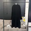 13 Vestido de Invierno Nuevo para Mujer, Cuello Semi Alto, Manga Larga, Vestido Largo de Punto de Lana