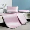 Esterilla refrescante de seda de hielo, lavable a máquina, Clase A, apta para bebés y niños, tamaño individual y doble, color liso, para estudiantes y niños