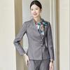 Traje de otoño e invierno igual para hombres y mujeres traje profesional recepción de hotel recepción oficina principal hebilla china overol estilo chino
