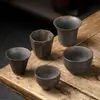 Xícaras de Chá de Cerâmica Dourada Atacado para Uso Doméstico, Conjuntos de Chá Kung Fu, Xícaras de Degustação, Xícaras para Beber, Xícaras Individuais de Cerâmica Rústica, Tigelas de Chá