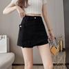 Shorts de mezclilla rosas para mujer, verano, falda línea A, talla grande, falda anti-luz para chicas hot, falda de cintura alta, falda moderna Ins