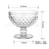 Tazón de Vidrio Transparente Simple de Estilo Europeo con Pie Alto, Tazón de Postre en Relieve, Copa para Helado, Tazón para Avena, Taza para Batido para el Desayuno en Casa