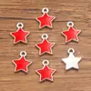 8 Colores 11*14mm Joyería de Aleación DIY Estrella de Cinco Puntas Colgante Geométrico Esmalte Blanco K Encanto Joyería Accesorios para Uñas