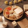 Lindo material de decoración de diario impreso para estudiantes artísticos transfronterizos, traje mate de 6 tipos, exquisito sello de madera