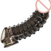 Manga de cristal Mace para hombre, doble bloqueo, manga de pene con esencia, manga de punto flotante granular gruesa alargada, suministros sexuales para adultos