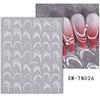 Sticker de Arte de Uñas de Línea Simple con Dibujo de Alambre Francés, Línea Irregular, Estrella de Púas Estéreo Adhesivo para Uñas, Adhesivo para Uñas