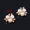 Plato Central de Flor de Tres Perlas de Alto Brillo Accesorio para el Cabello con Pedrería DIY Estilo Antiguo Tocado Accesorios para Ropa Materiales