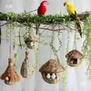 Casa de Pájaro Tejida Creativa para Mascotas Colgante Nido de Pájaro de Hierba Tejida Hecho a Mano Arreglo de Entorno para Jardín de Infancia Adorno Colgante Aéreo Balcón Pastoral
