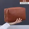 Amazon Bolsa de Tocador de Cuero PU Retro Elegante para Hombres Viajes de Negocios Impermeable Bolsa de Mano para Almacenamiento de Lavado y Cuidado de Viaje