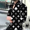 Estación independiente transfronteriza más vendida moda para hombre camisa de manga larga cárdigan de un solo botón ropa top con estampado digital 3D