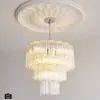 Lámpara de Cristal Murano Francesa de Lujo Ligero, Moderna y Creativa para Sala de Estar de Villa, Araña Acogedora de Estilo Antiguo para Dormitorio Dúplex