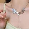 Collar con borlas y alas de mariposa, capullo roto en mariposa, para mujer, 2024, nuevos accesorios de personalidad, cadena de clavícula roja de red con temperamento