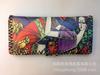 Billetera hecha a mano bolso de mano para mujer estampado nuevo PU tarjetero caricatura estilo étnico billetera floral