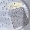 Colección de Pegatinas para Uñas Mariposa: Nuevas Calcomanías Adhesivas para Uñas de Mariposa Blanca Delgadas Flexibles con Relieve de Hada Nuevas de Moda al por Mayor