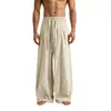Pantalones de pierna ancha de algodón y lino estilo chino nuevo de verano 2026, moda vintage para hombre de talla grande transfronteriza, pantalones casuales para hombre