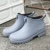 Zapatos de Lluvia de Moda para Exteriores Combinan con Todo para Hombres y Mujeres Pareja Impermeables Antideslizantes Resistentes al Desgaste Zapatos de Agua para Comprar Comida Pesca Camping Zapatos de Goma