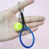 Llavero de Raqueta de Tenis Simulada, Colgante Creativo y de Moda para Bolso, Regalo Souvenir, Pequeño Colgante Decorativo de Año Nuevo del Caballo
