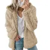 Europeu e Americano Transfronteiriço 2025 Exportação Novo Feminino Com Capuz Lã Outono e Inverno Tops Jaquetas Cardigan Tamanho Plus Roupas Femininas